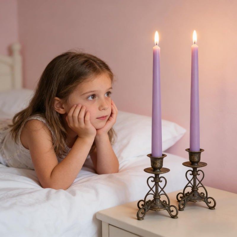 Sihuida 12-Pack Light-Purple Taper Candles, 10 Inch Unscented Dripless Candlesticks, Long-Lasting Burn Time of 7-8 Hours, Perfect for Home Décor, Weddings, and Events - Image 3